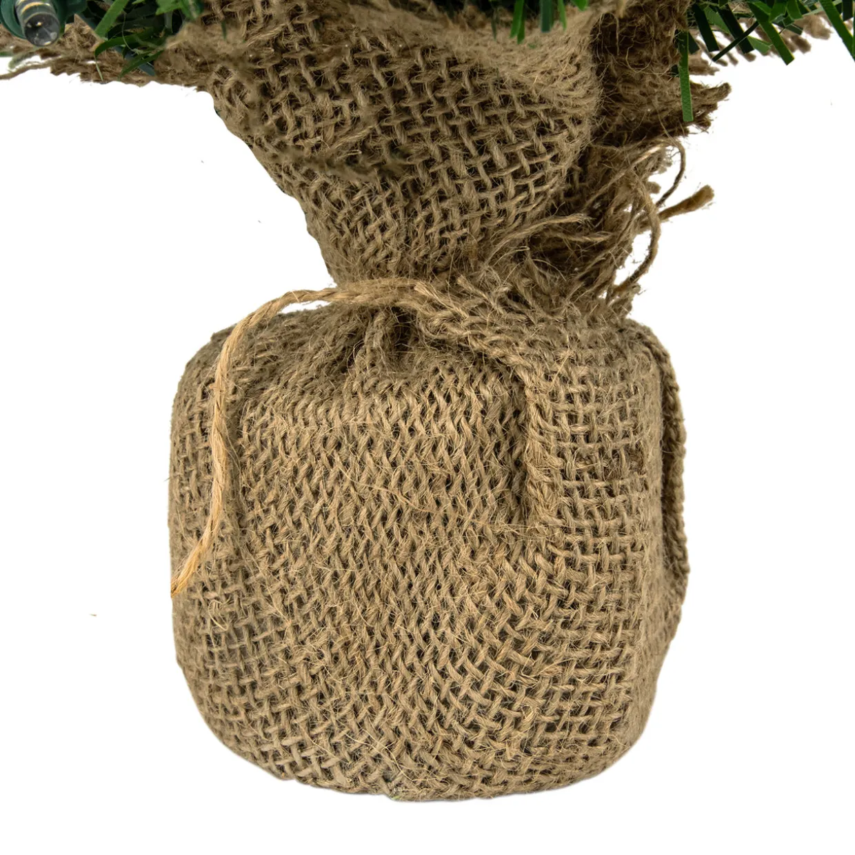 Pre-Lit Two-Tone Green Pine Artificial Christmas Tree in Burlap - 18" - Clear LED Lights