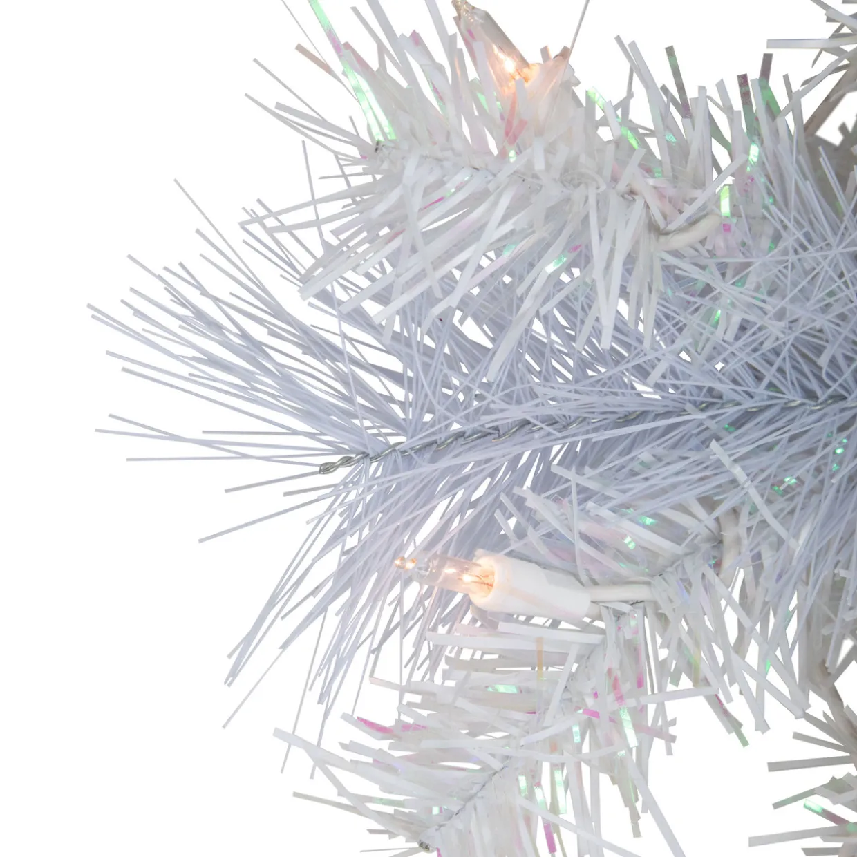 Pre-Lit Vermont White Pine Artificial Christmas Wreath, 24-Inch, Clear Lights