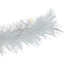 Pre-Lit White Alaskan Pine Artificial Christmas Wreath, 48-Inch, Warm White LED Lights