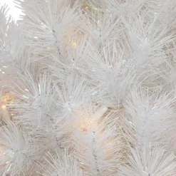 Pre-Lit White Alaskan Pine Artificial Christmas Wreath, 36-Inch, Warm White LED Lights