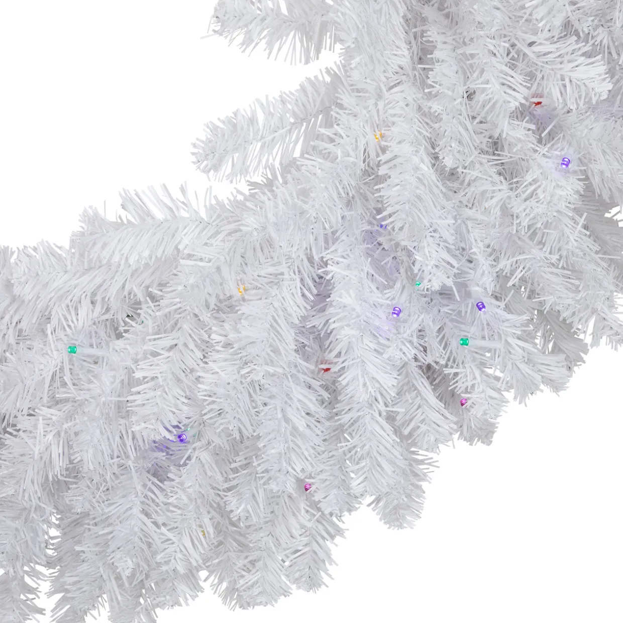 Pre-Lit White Pine Battery Operated Christmas Wreath - 36" - Multicolor LED Lights
