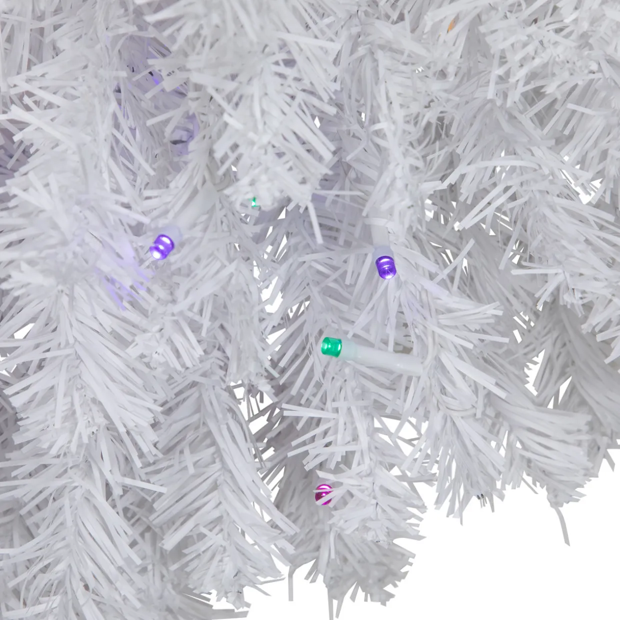 Pre-Lit White Pine Battery Operated Christmas Wreath - 36" - Multicolor LED Lights