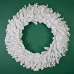 Pre-Lit White Pine Battery Operated Christmas Wreath - 36