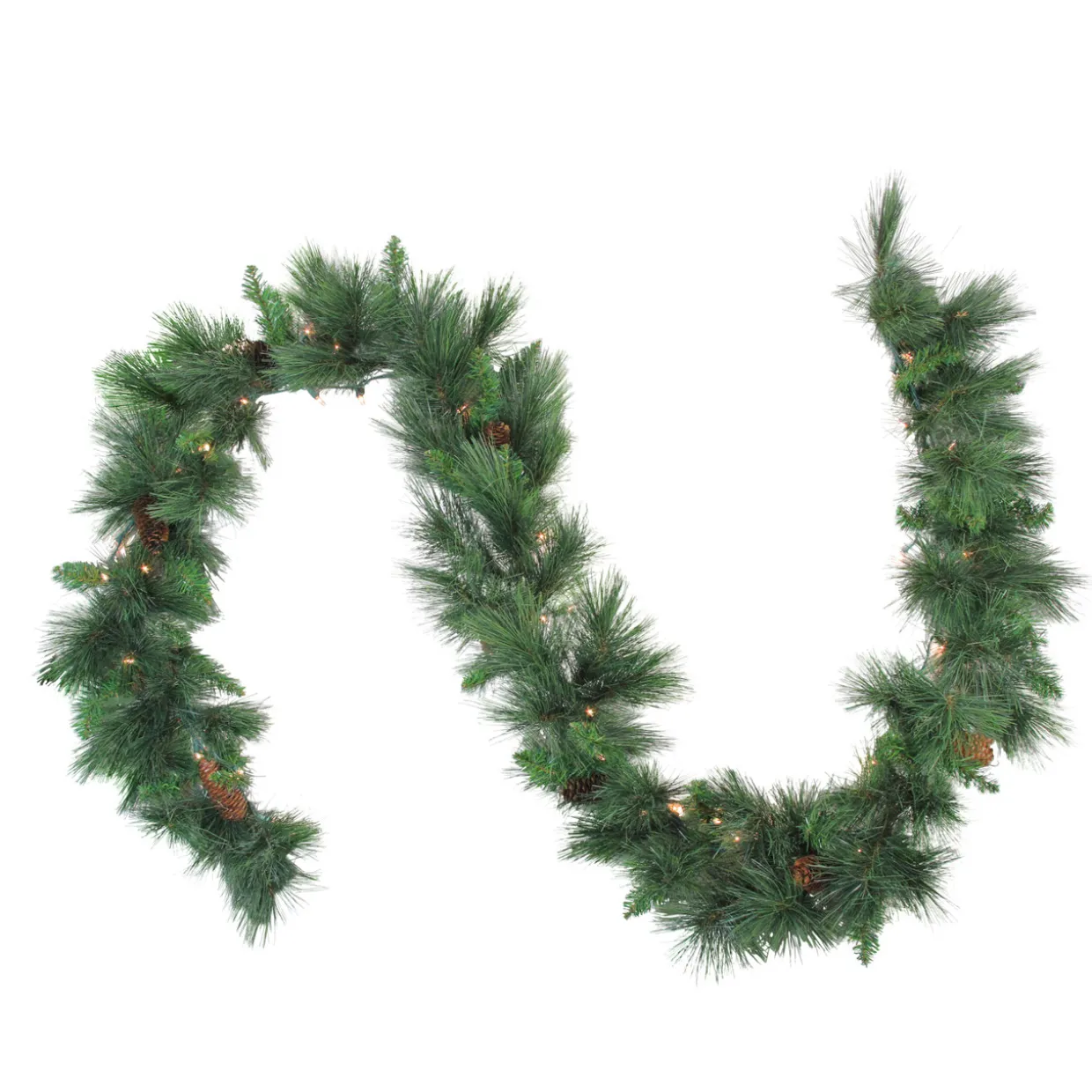 Pre-Lit White Valley Pine Artificial Christmas Garland - 9' x 14" - Clear Lights