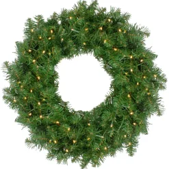 Pre-Lit Whitmire Pine Artificial Christmas Wreath - 24" - Warm White LED Lights