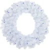 Pre-Lit Woodbury White Pine Artificial Christmas Wreath, 24-Inch, Blue Lights