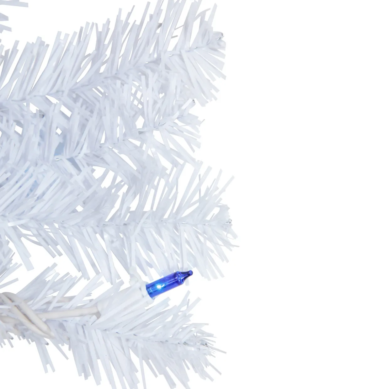 Pre-Lit Woodbury White Pine Artificial Christmas Wreath, 24-Inch, Blue Lights