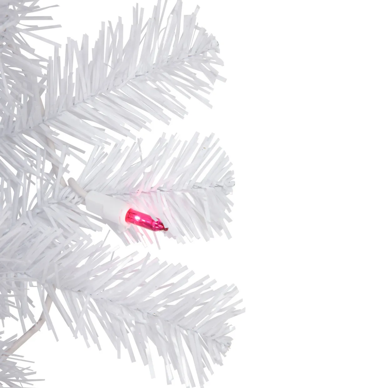 Pre-Lit Woodbury White Pine Artificial Christmas Wreath, 24-Inch, Pink Lights