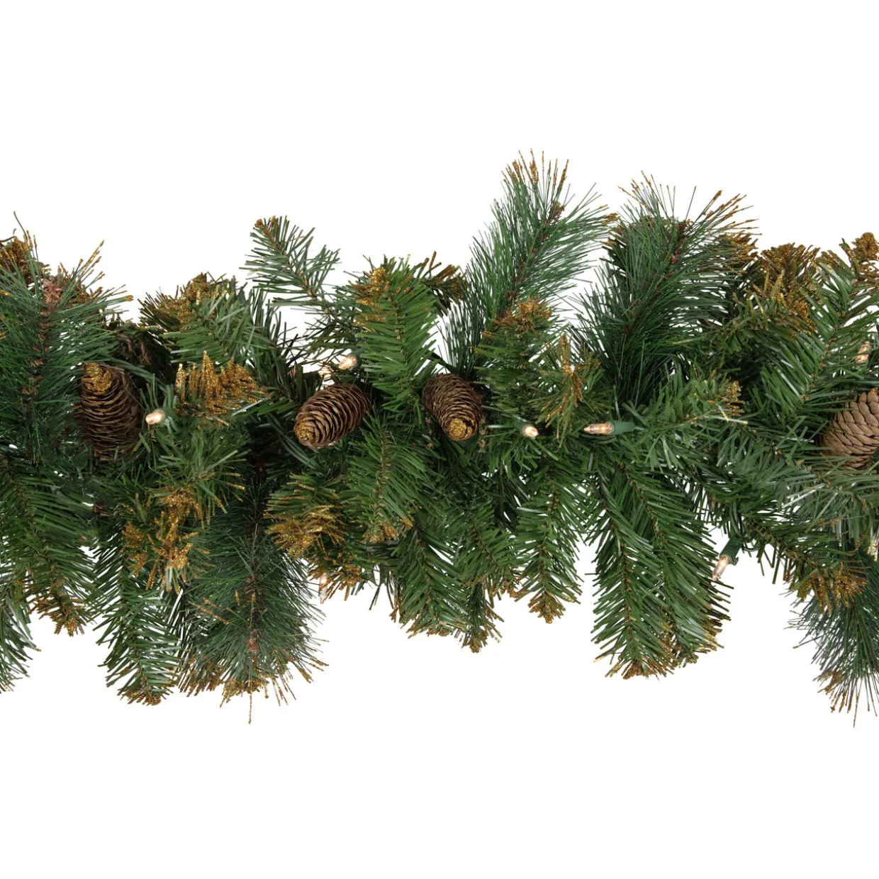 Pre-Lit Yorkville Pine Artificial Christmas Garland - 9' x 10" - Clear Lights
