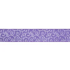 Purple and White Swirl Wired Spring Craft Ribbon 2.5" x 10 Yards
