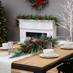 Real Touch™ Berries and Birch Twigs Artificial Pine Christmas Swag - 62