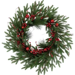 Real Touchâ„¢? Berries and Pine Artificial Christmas Wreath - 32" - Unlit