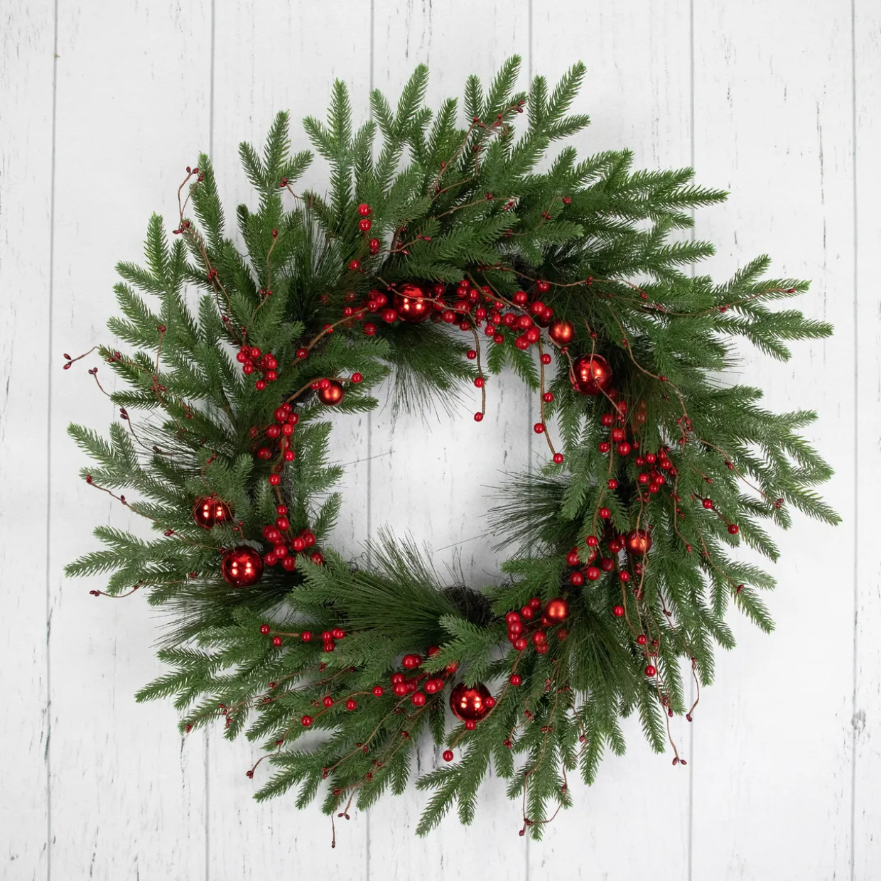 Real Touch™? Berries and Pine Artificial Christmas Wreath - 32" - Unlit