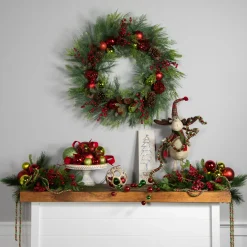 Real Touch™ Berries, Pinecones and Ornaments Artificial Christmas Wreath - 36" - Unlit