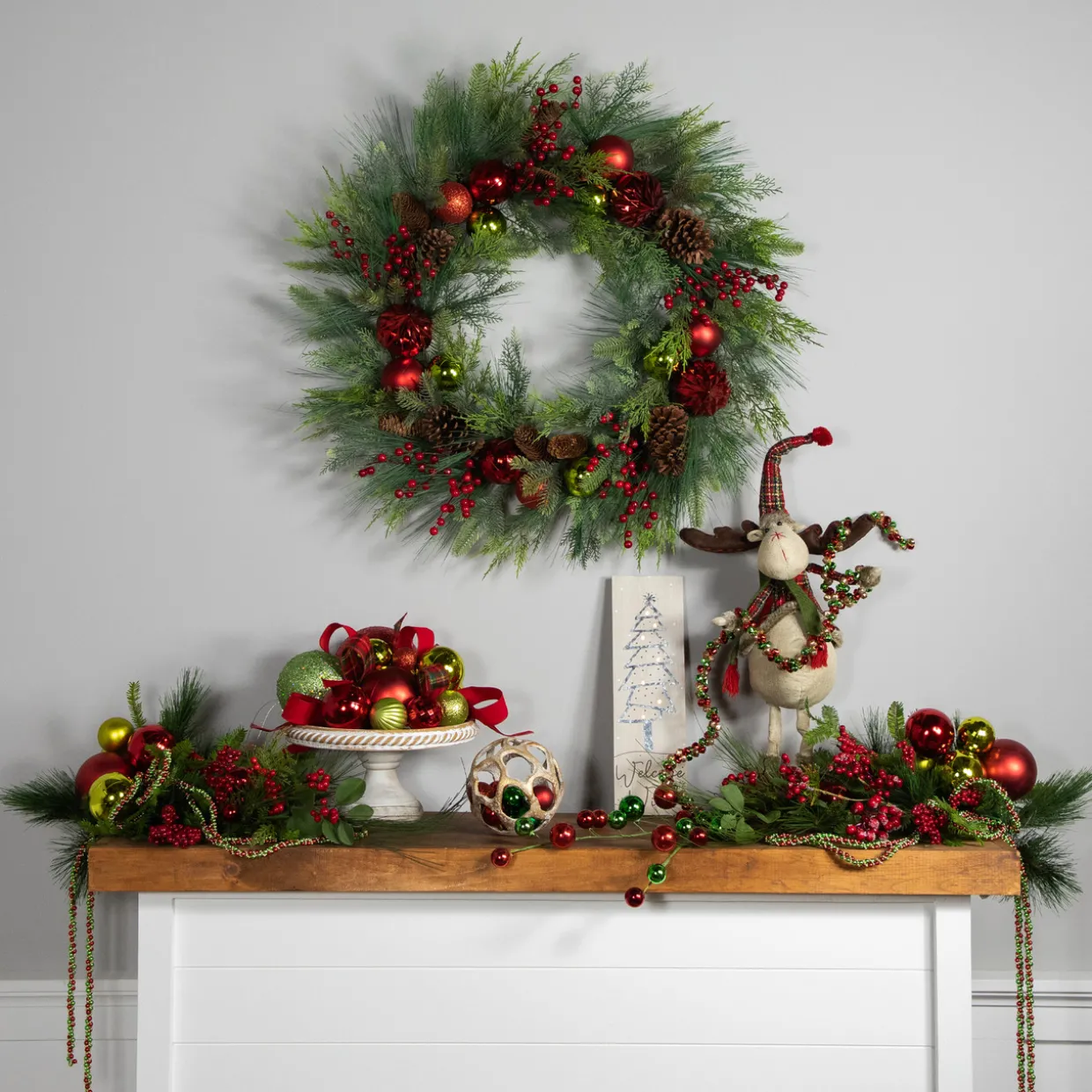 Real Touch™ Berries, Pinecones and Ornaments Artificial Christmas Wreath - 36" - Unlit