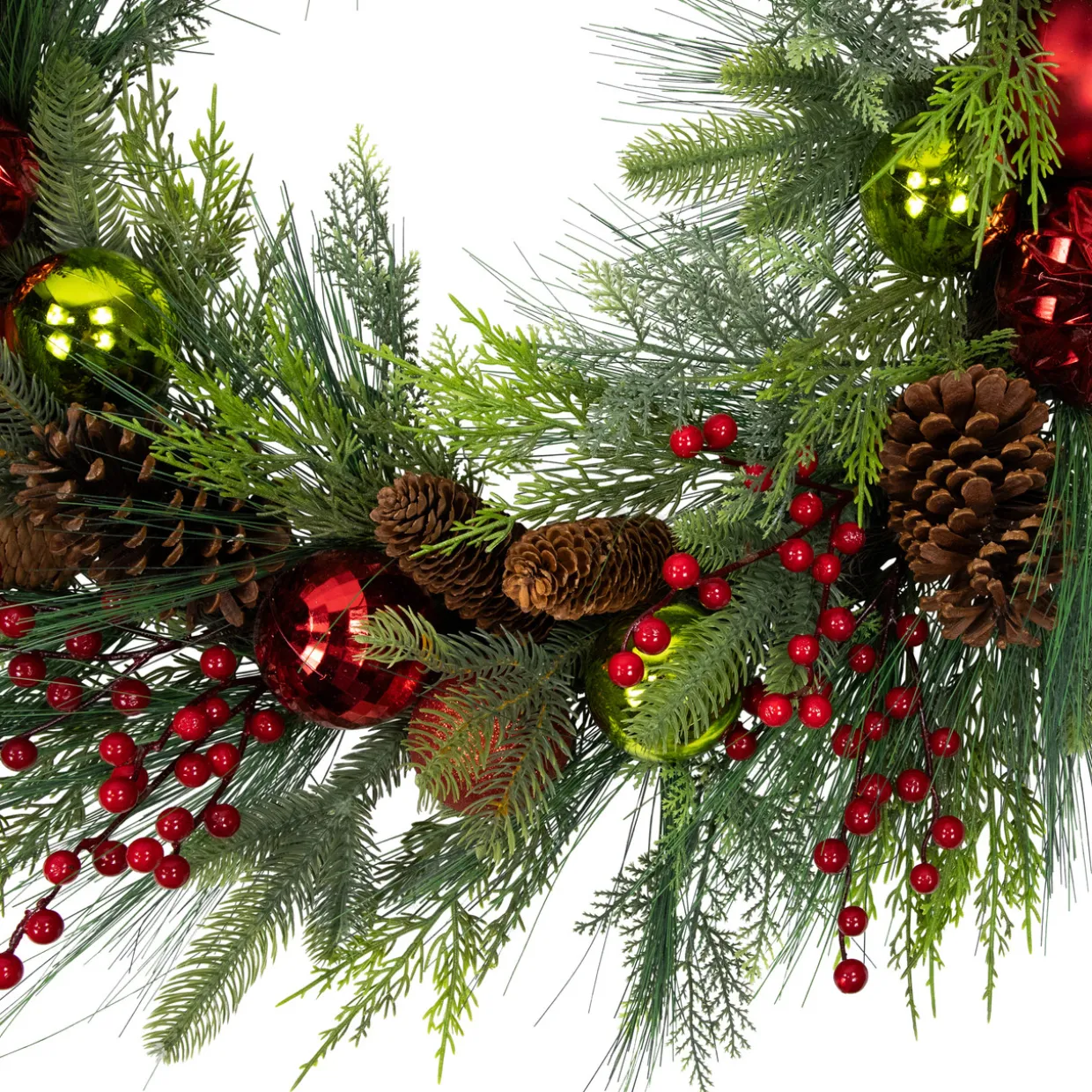 Real Touch™ Berries, Pinecones and Ornaments Artificial Christmas Wreath - 36" - Unlit