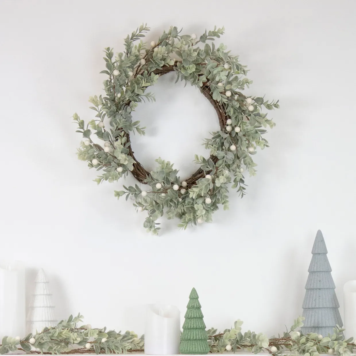 Real Touch™? Berry and Eucalyptus Christmas Wreath - 18" - Unlit