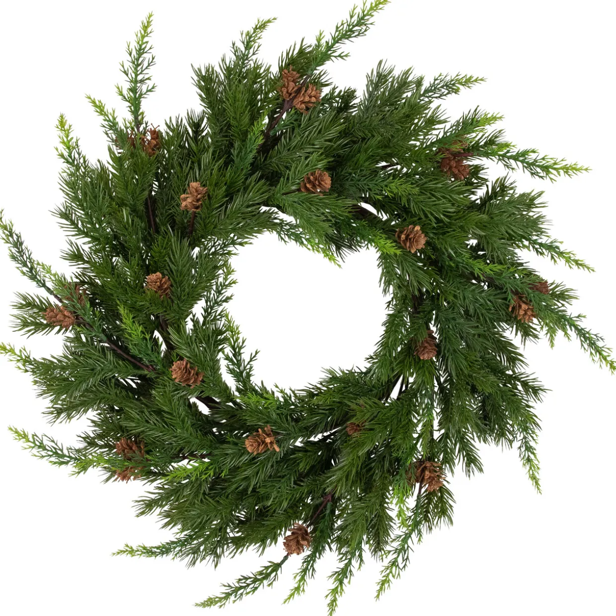 Real Touch™? Cypress and Pinecone Artificial Christmas Wreath - 24" - Unlit