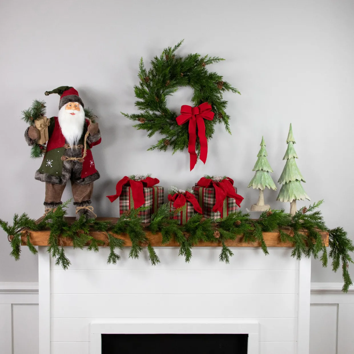 Real Touch™? Cypress and Pinecone Artificial Christmas Wreath - 24" - Unlit