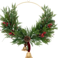 Real Touchâ„¢? Cypress and Pine with Berries Artificial Christmas Wreath - 28" - Unlit