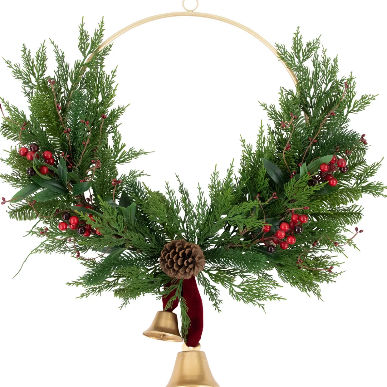 Real Touch™? Cypress and Pine with Berries Artificial Christmas Wreath - 28" - Unlit