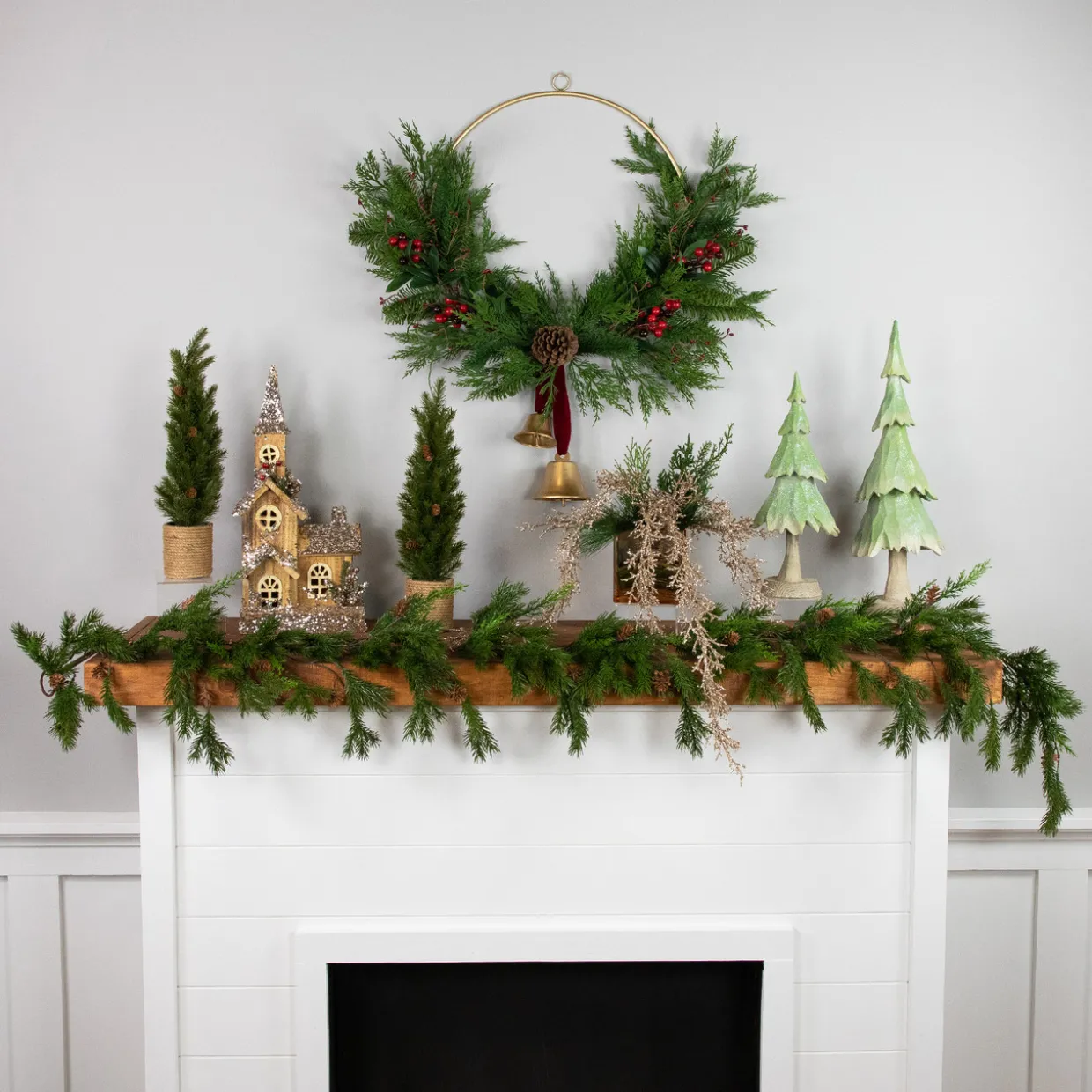 Real Touch™? Cypress and Pine with Berries Artificial Christmas Wreath - 28" - Unlit