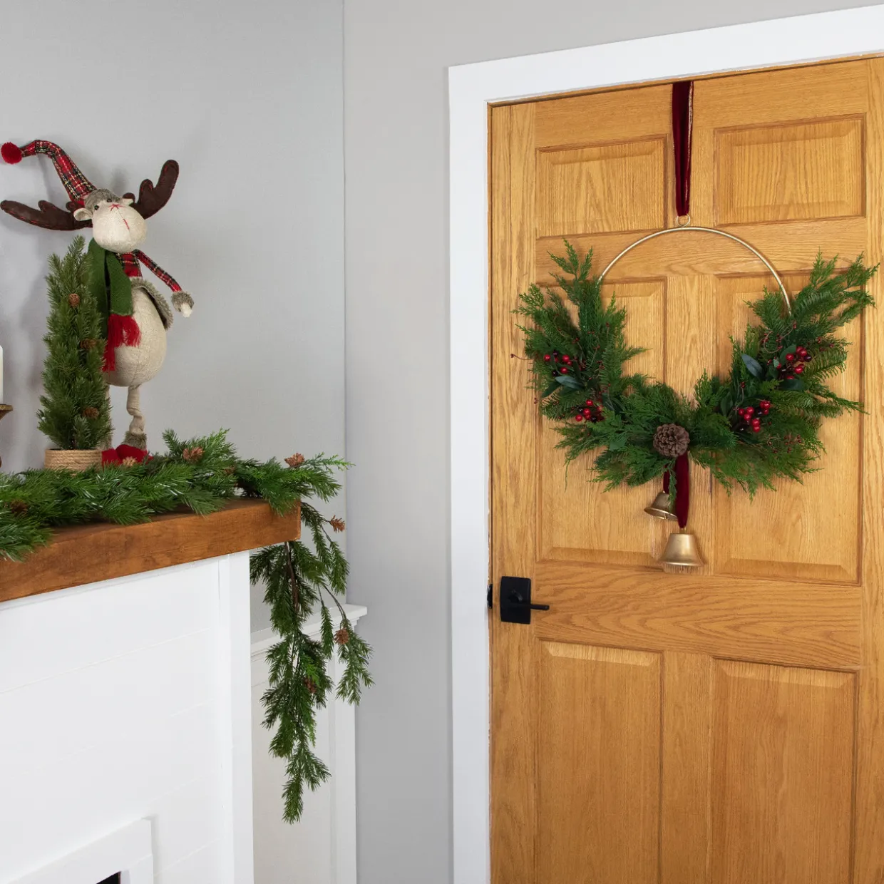 Real Touch™? Cypress and Pine with Berries Artificial Christmas Wreath - 28" - Unlit