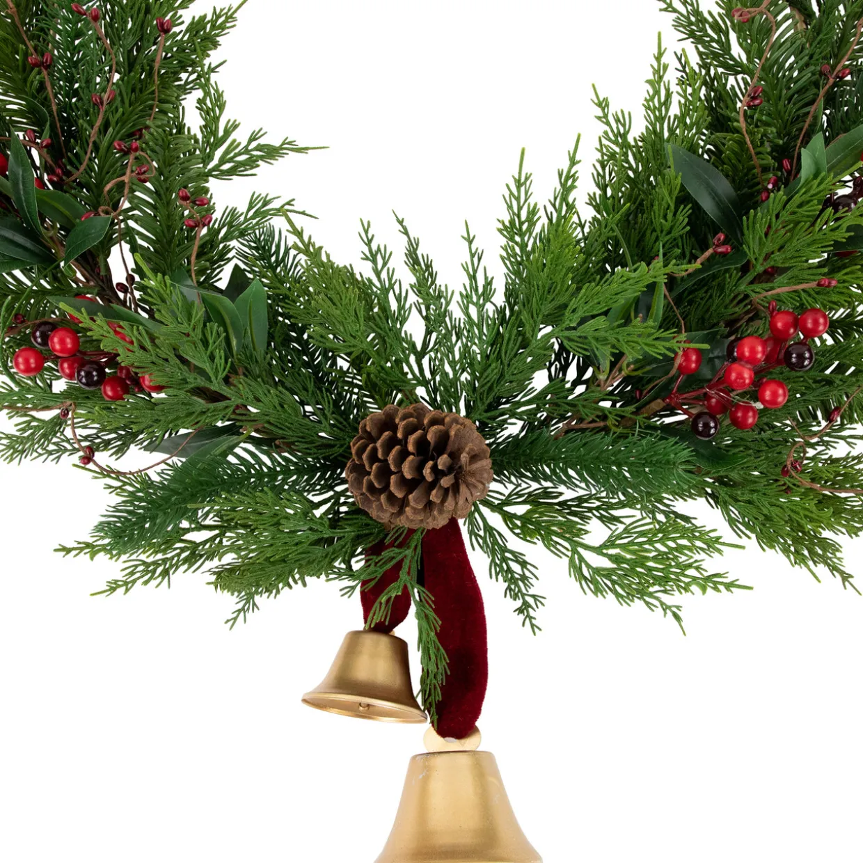 Real Touch™? Cypress and Pine with Berries Artificial Christmas Wreath - 28" - Unlit