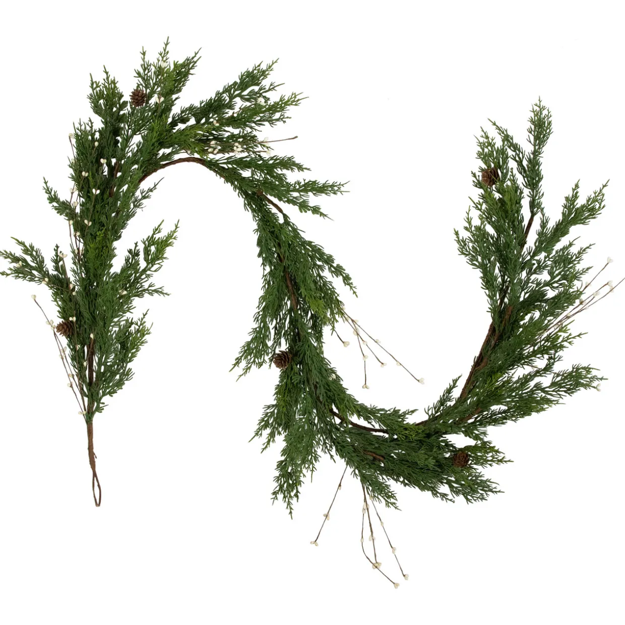 Real Touch™? Cypress and White Grape Berry Artificial Christmas Garland - 6' x 8" - Unlit