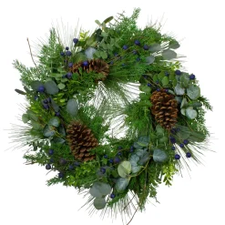 Real Touchâ„¢? Eucalyptus and Pine Artificial Christmas Wreath - 28" - Unlit