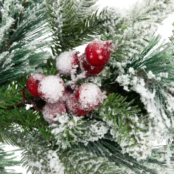Real Touch™? Flocked Calloway Fir with Berries Artificial Christmas Garland - 7' x 12