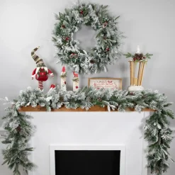 Real Touch™? Flocked Rosemary Emerald Angel Pine Artificial Christmas Garland - 9' x 14" - Unlit