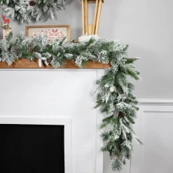 Real Touch™? Flocked Rosemary Emerald Angel Pine Artificial Christmas Garland - 9' x 14