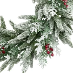 Real Touch™? Flocked Wind River Fir with Berries Artificial Christmas Wreath - 24