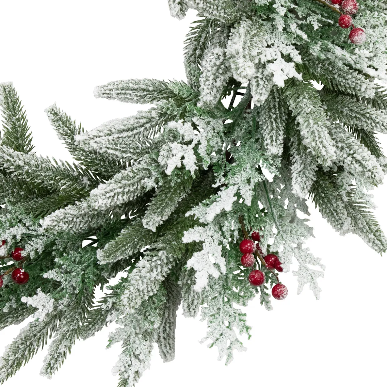 Real Touch™? Flocked Wind River Fir with Berries Artificial Christmas Wreath - 24" - Unlit