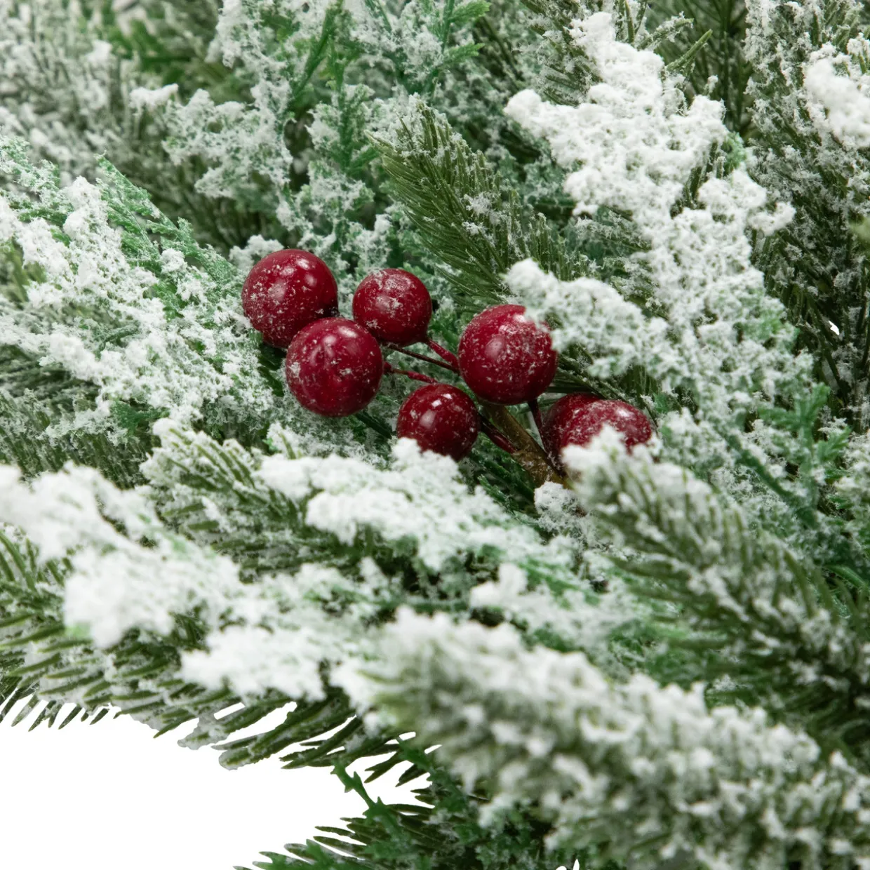 Real Touch™? Flocked Wind River Fir with Berries Artificial Christmas Wreath - 24" - Unlit