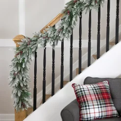 Real Touchâ„¢? Flocked Wind River Fir with Berries Artificial Christmas Garland - 7' x 12" - Unlit