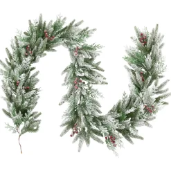 Real Touch™? Flocked Wind River Fir with Berries Artificial Christmas Garland - 7' x 12" - Unlit