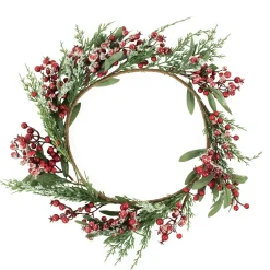 Real Touchâ„¢? Frosted Berries and Pine Artificial Christmas Wreath - 18" - Unlit