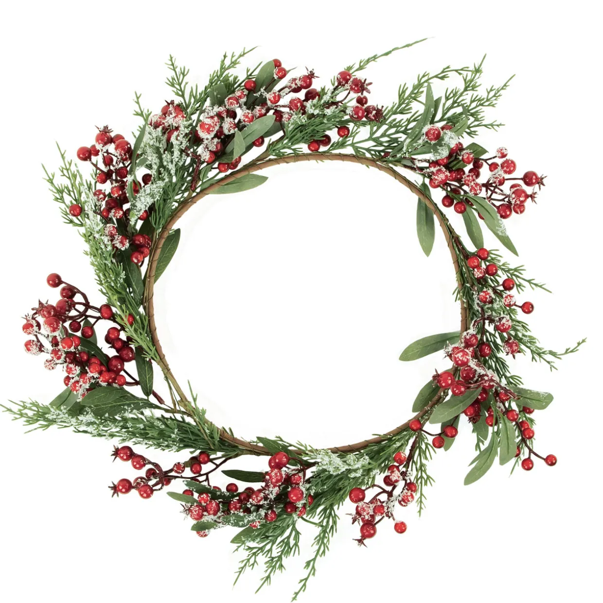 Real Touch™? Frosted Berries and Pine Artificial Christmas Wreath - 18" - Unlit