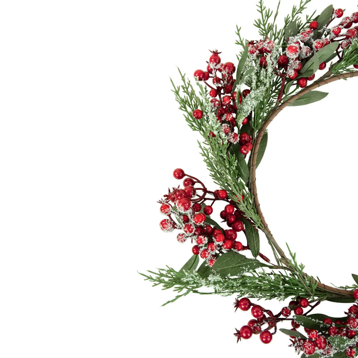 Real Touch™? Frosted Berries and Pine Artificial Christmas Wreath - 18" - Unlit