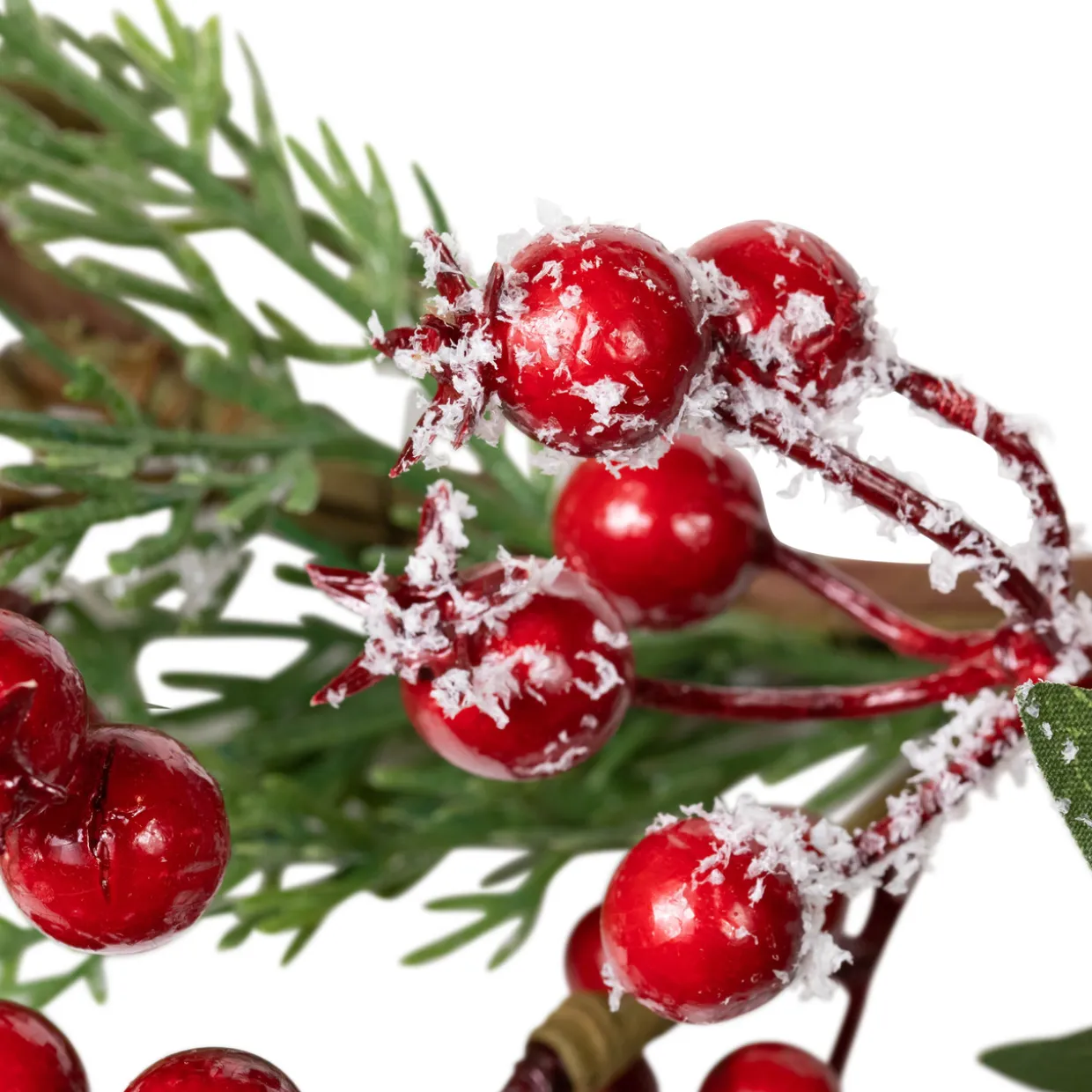 Real Touch™? Frosted Berries and Pine Artificial Christmas Wreath - 18" - Unlit