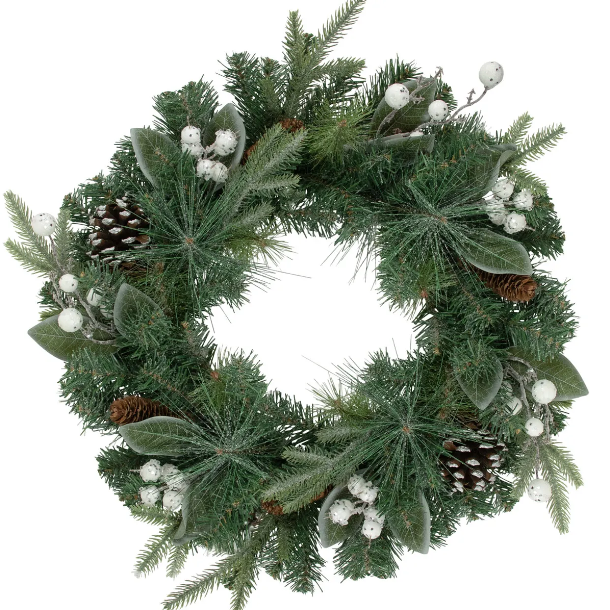 Real Touch™ Frosted Mixed Pine Artificial Christmas Wreath - 24" - Unlit