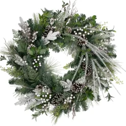 Real Touchâ„¢? Frosted Pinecones and Berries Christmas Wreath - 36" - Unlit