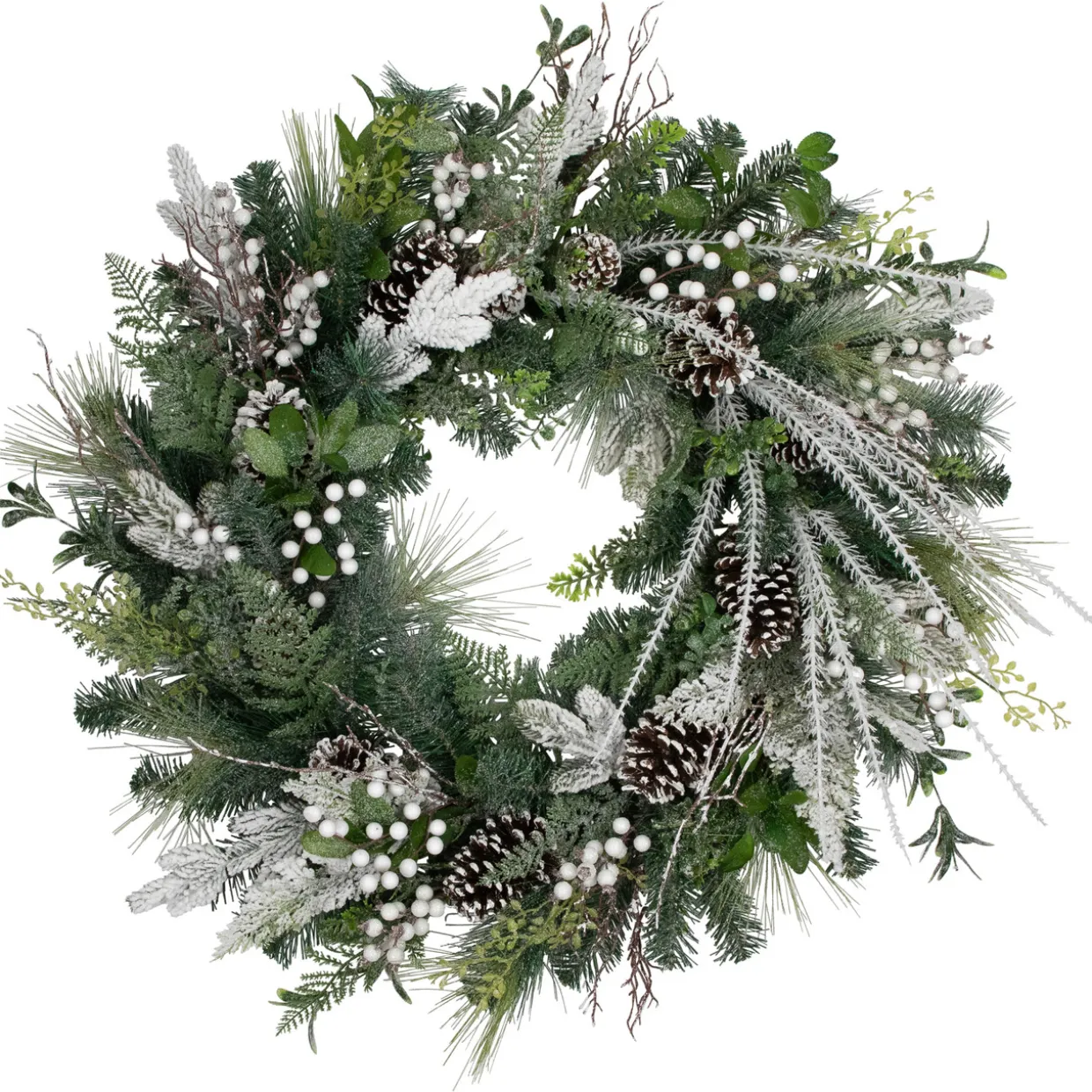 Real Touch™? Frosted Pinecones and Berries Christmas Wreath - 36" - Unlit