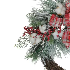 Real Touch™? Iced Mixed Pine and Holly Berry Artificial Christmas Wreath - 24