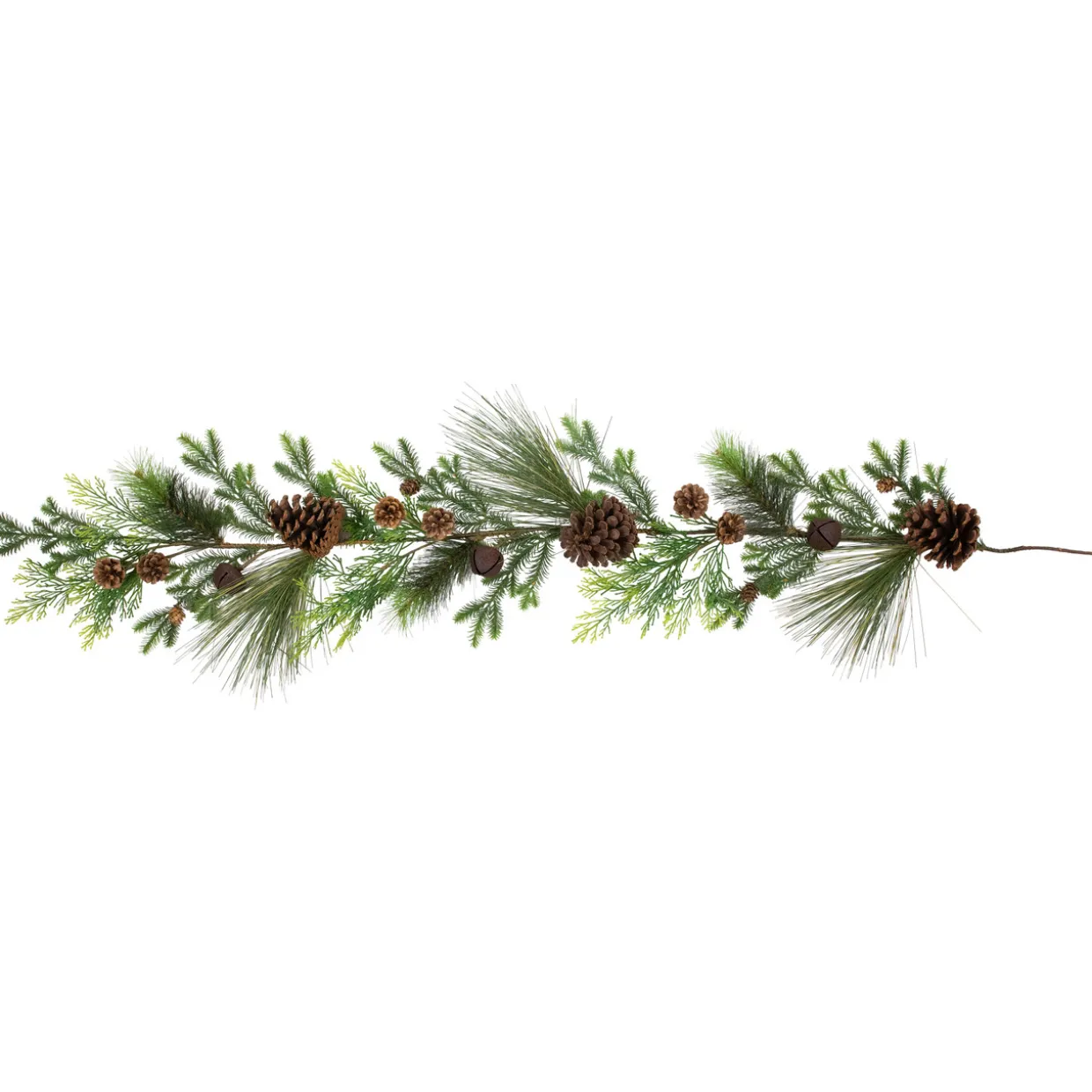 Real Touch™? Jingle Bells and Pinecones Artificial Christmas Garland - 5' x 10" - Unlit