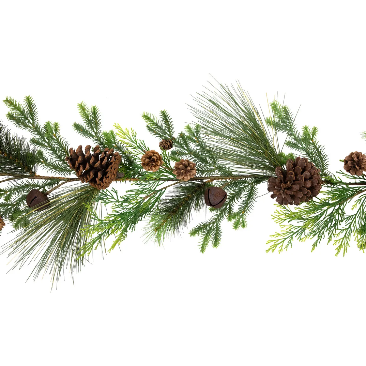 Real Touch™? Jingle Bells and Pinecones Artificial Christmas Garland - 5' x 10" - Unlit