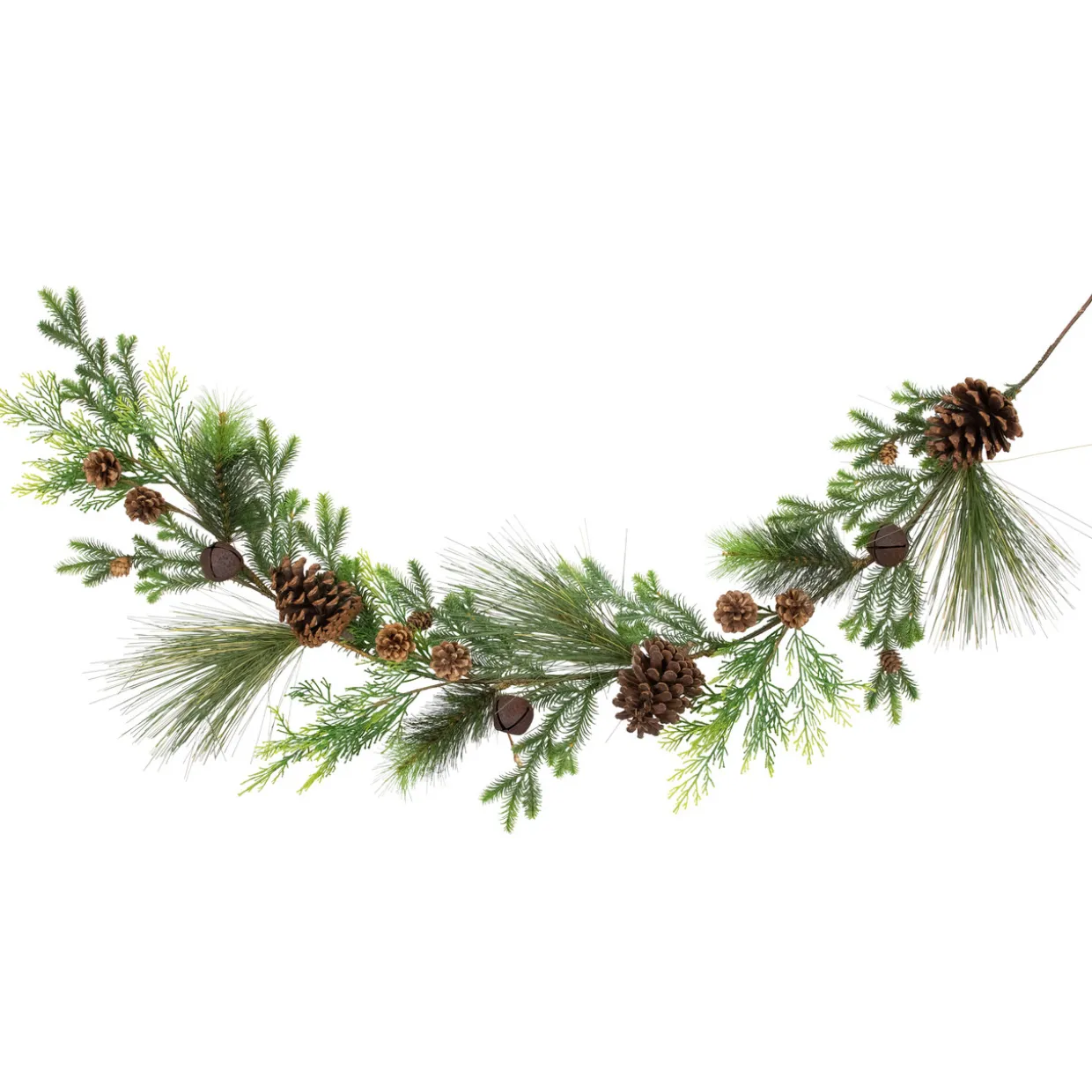 Real Touch™? Jingle Bells and Pinecones Artificial Christmas Garland - 5' x 10" - Unlit