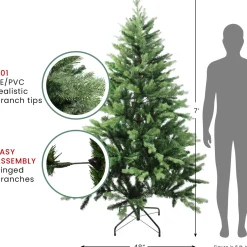 Real Touch™? Mixed Eden Pine Artificial Christmas Tree - Unlit - 7'